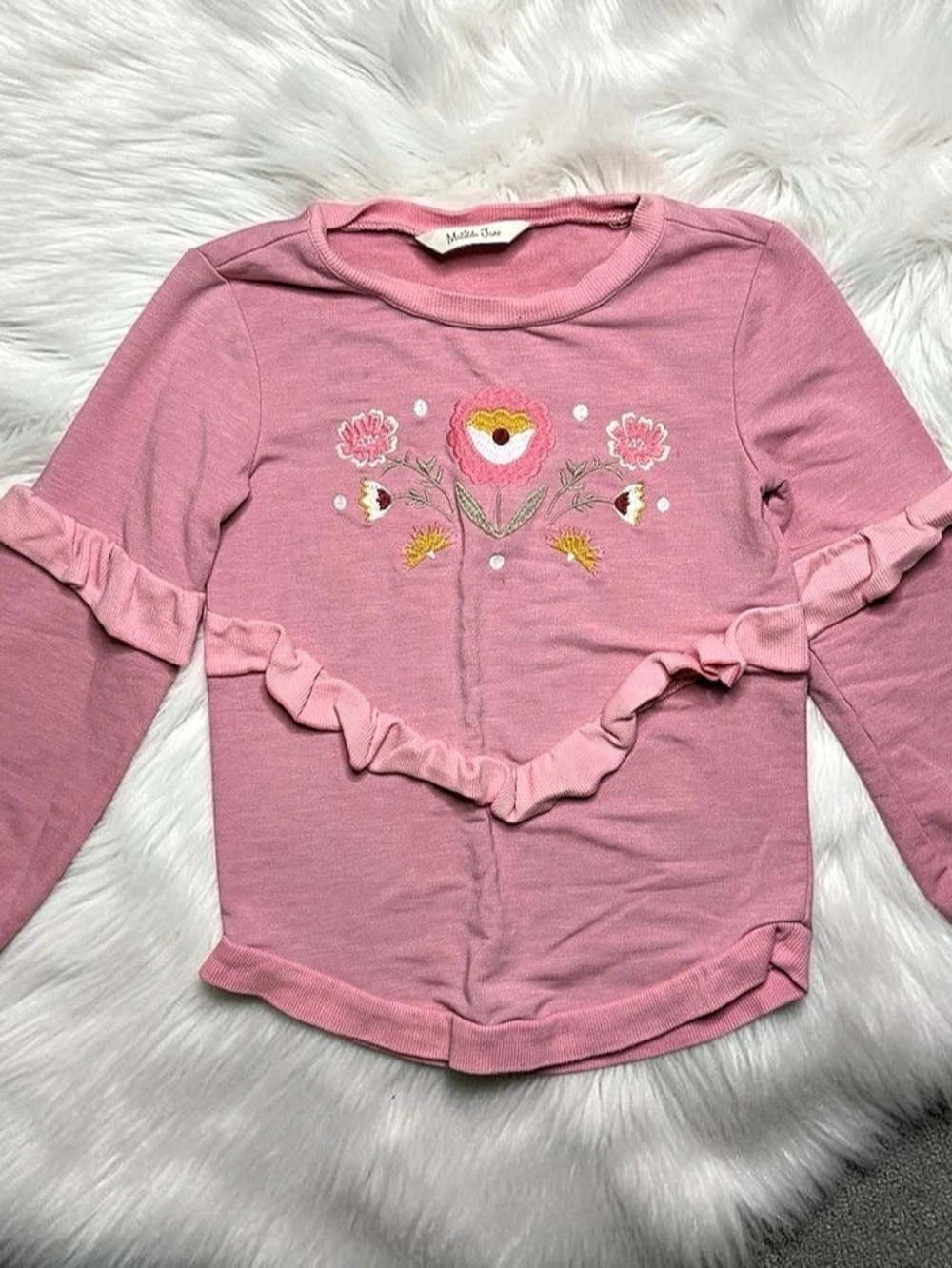Matilda Jane Long Sleeve Ruffle Top in Pink